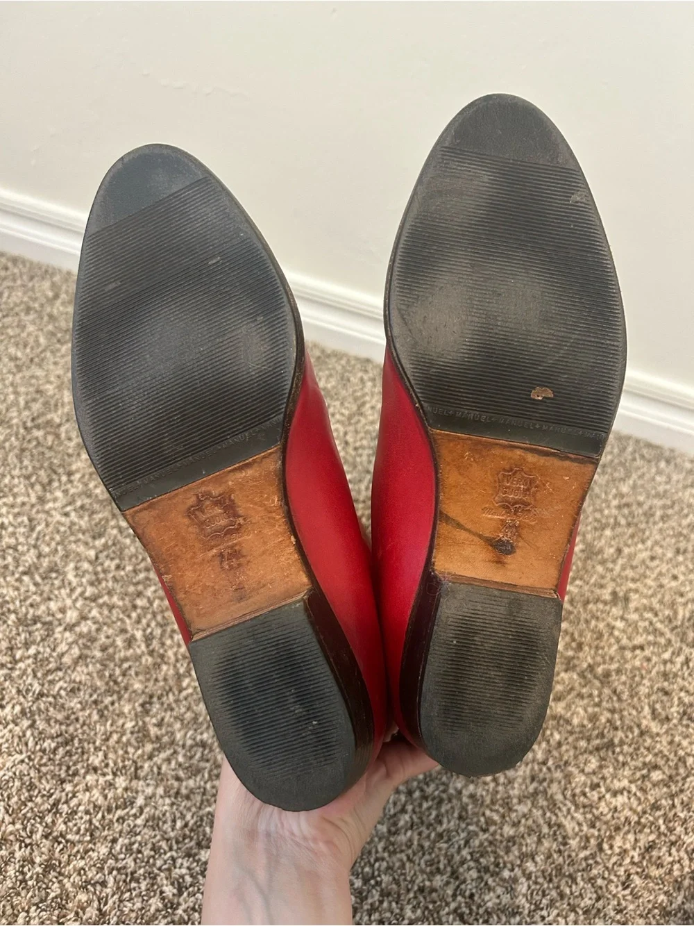 Vintage Hans Behr Red Leather Knee-High Boots | Made in Italy | EU 41